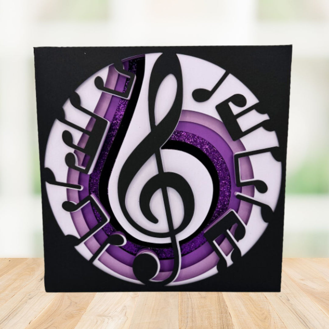 a card with a musical note on it