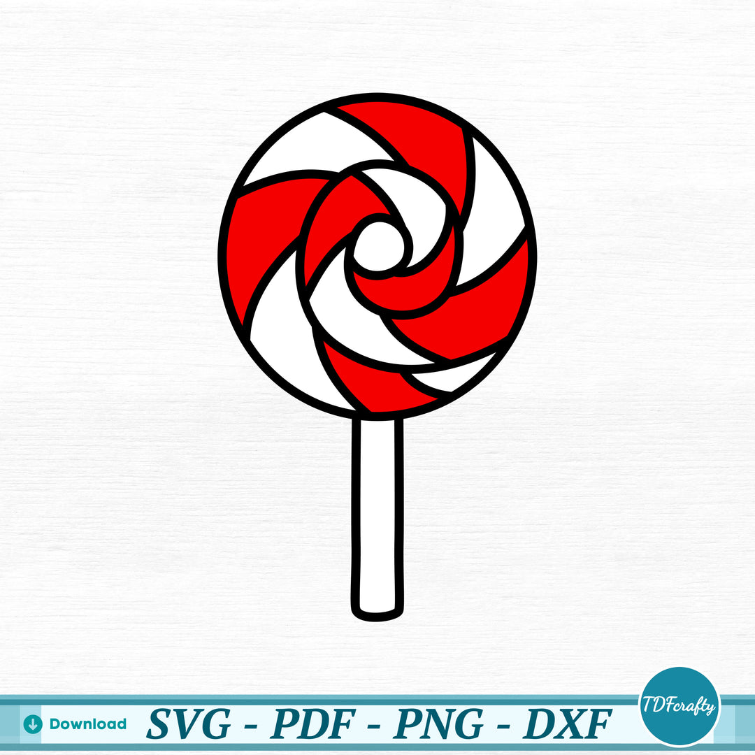 a red and white lollipop on a stick