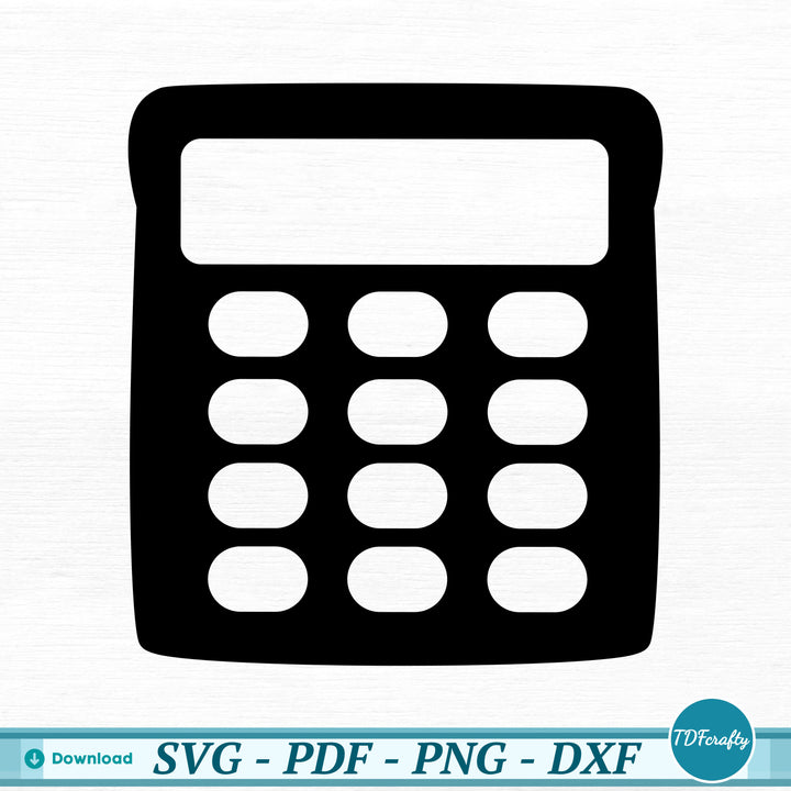 a black and white silhouette of a calculator