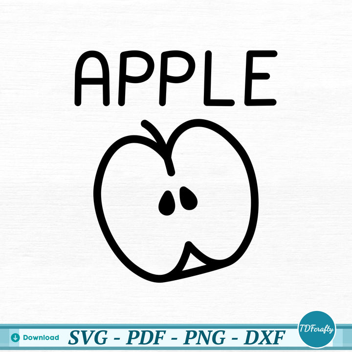 an apple svg file with the word apple