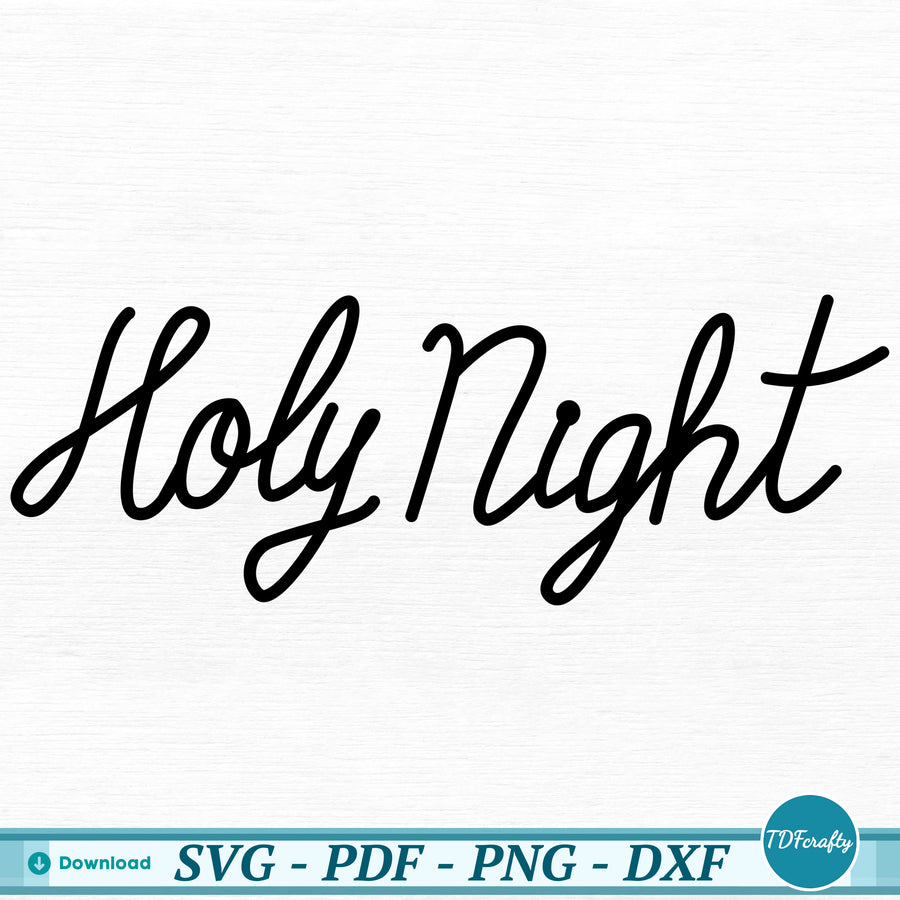 a black and white photo of the word holly night