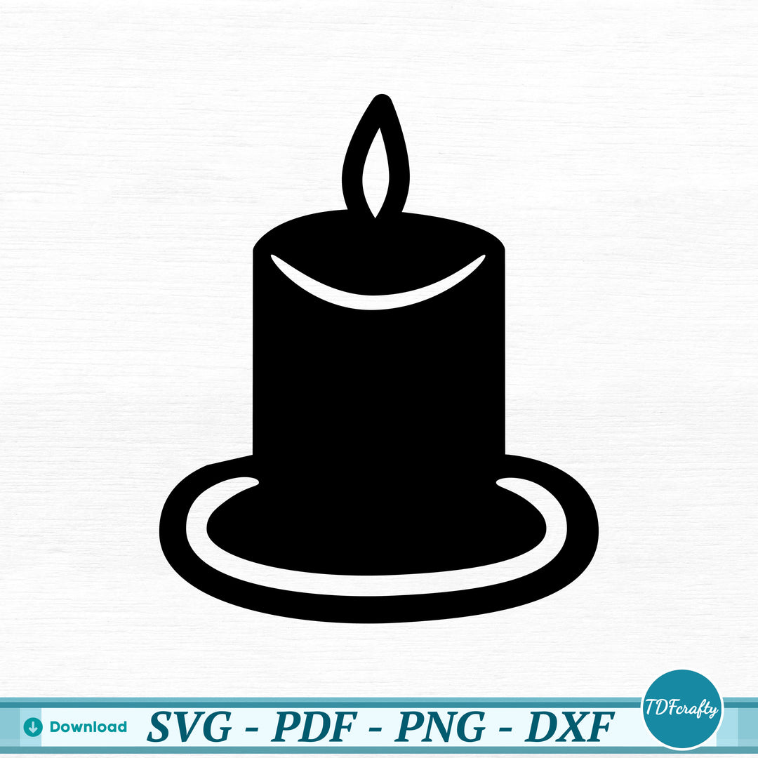 a black candle on a white background