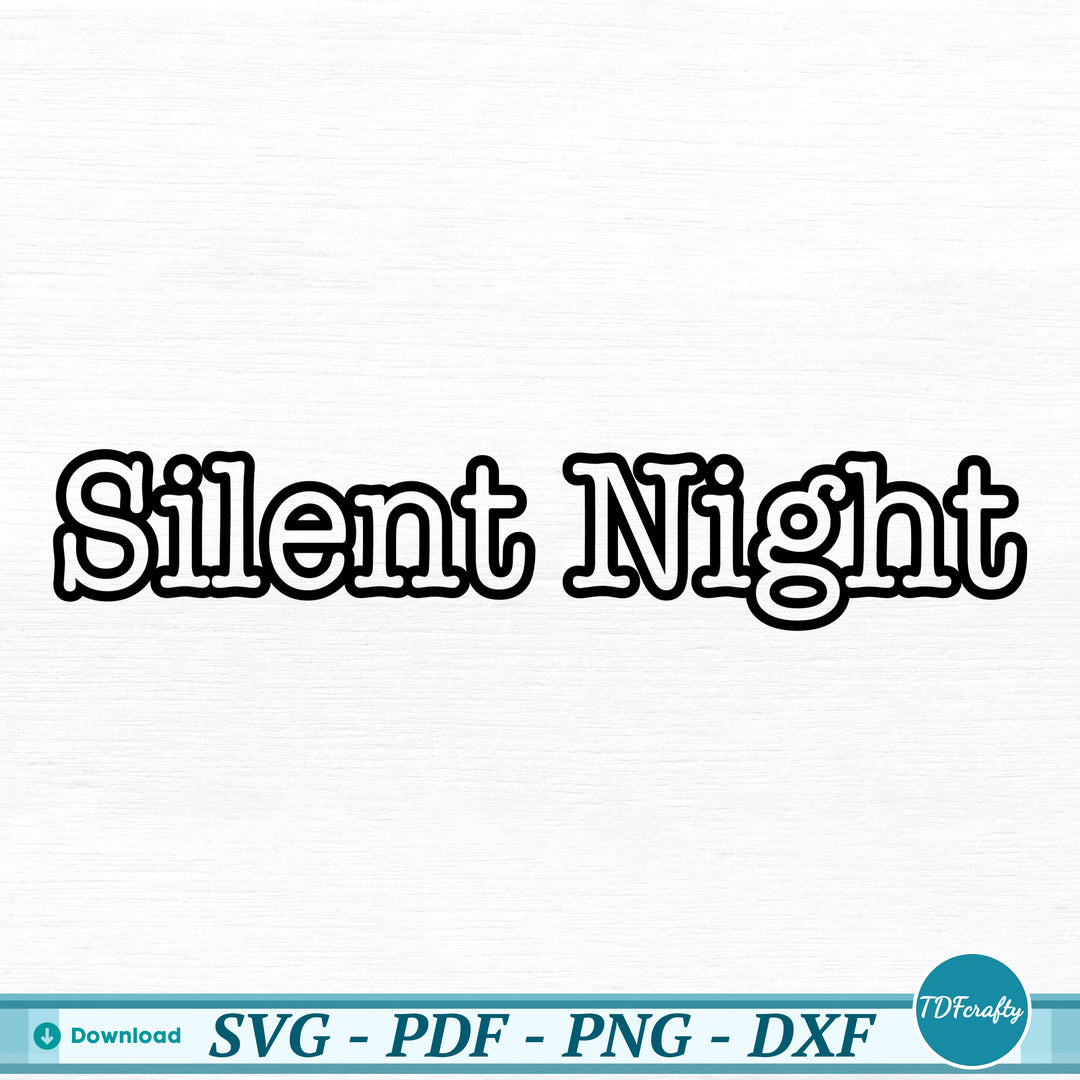 a black and white photo of the word silent night