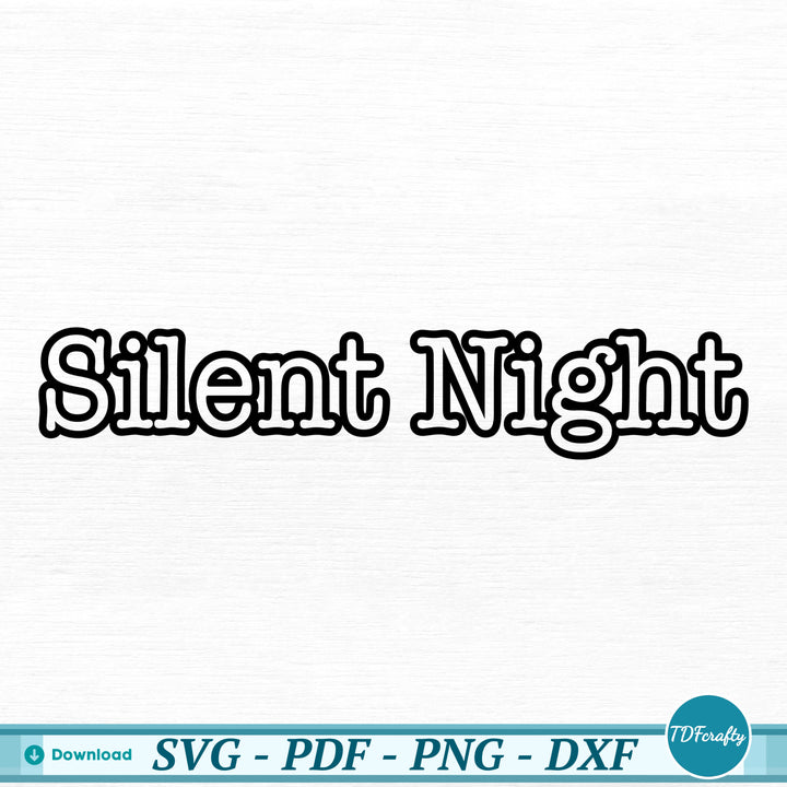 a black and white photo of the word silent night