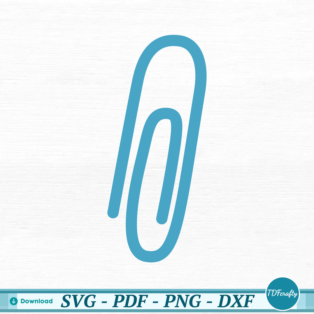 a blue paper clip on a white background