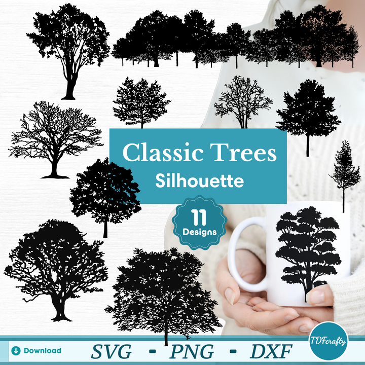 Classic Forest Trees Silhouette Bundle