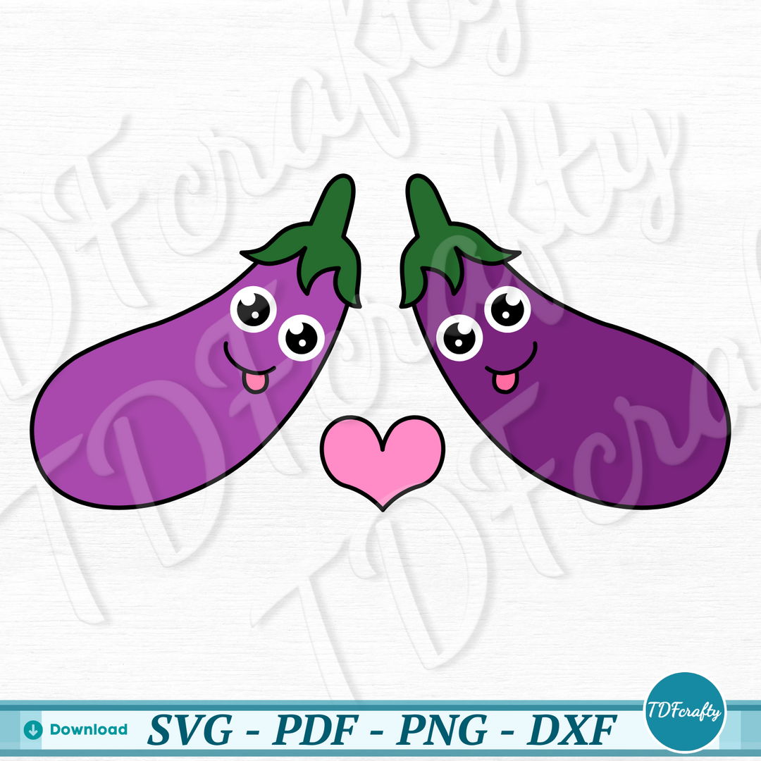 Cartoon Eggplant Couple