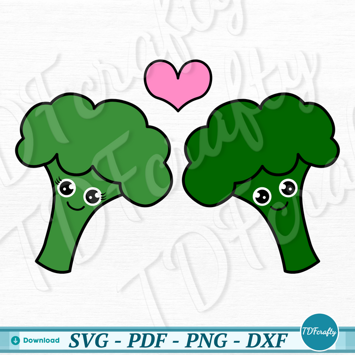 Cartoon Broccoli Couple