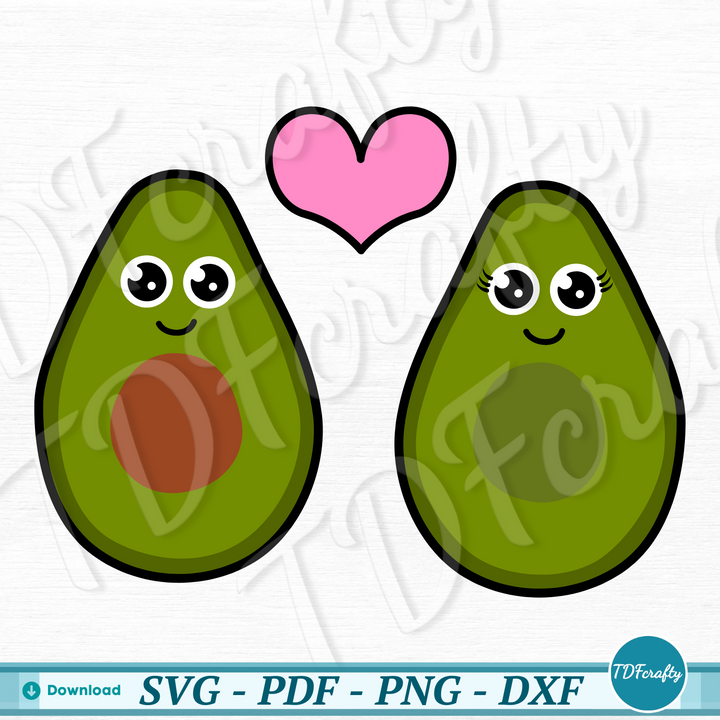 Cartoon Avocado Couple