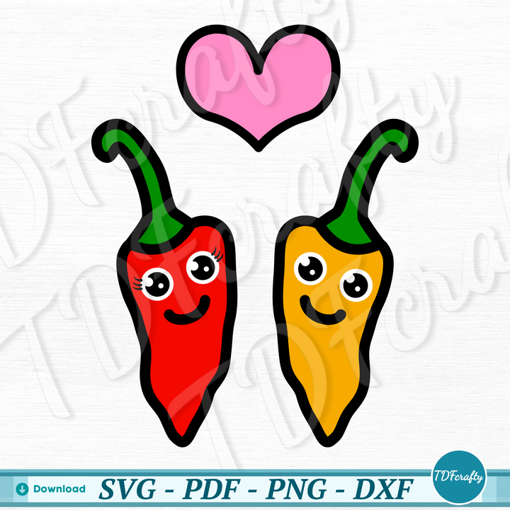 Cartoon Spicy Pepper Couple