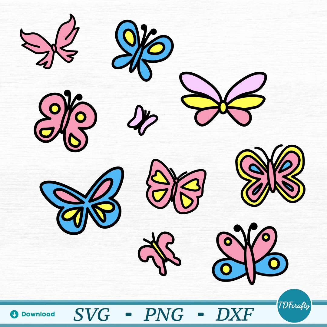 Cartoon Butterfly Bundle Color