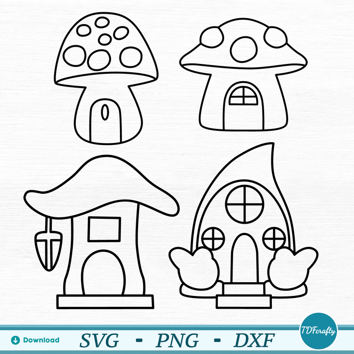 Cartoon Houses Pack Outline