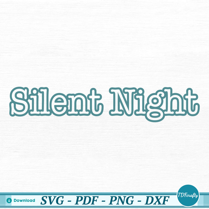 a white background with the words silent night