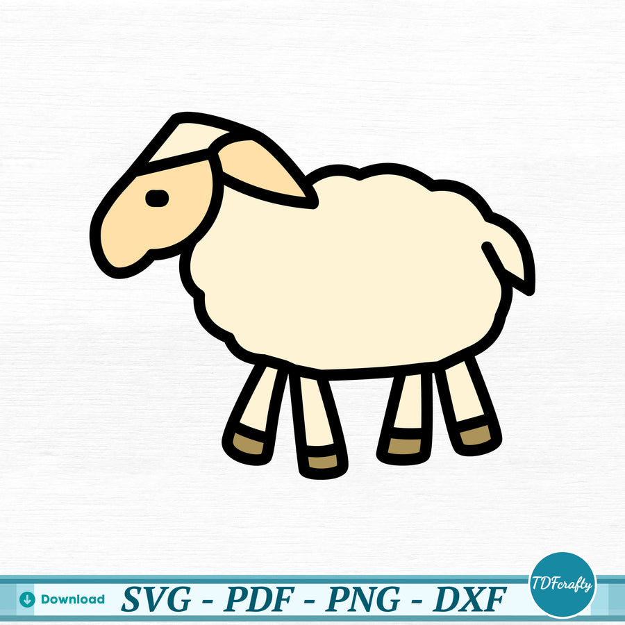 a white sheep with brown feet standing on a white background