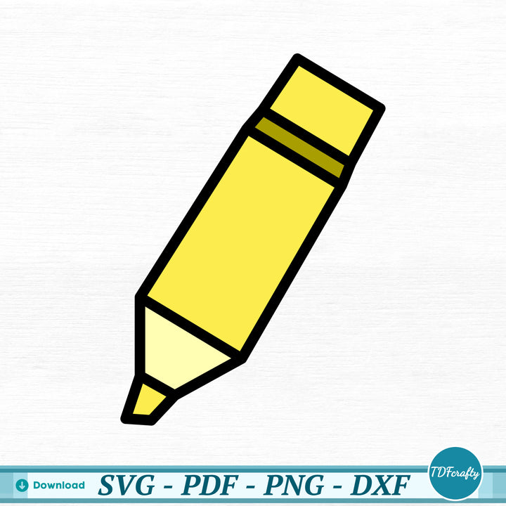 a drawing of a yellow pencil on a white background