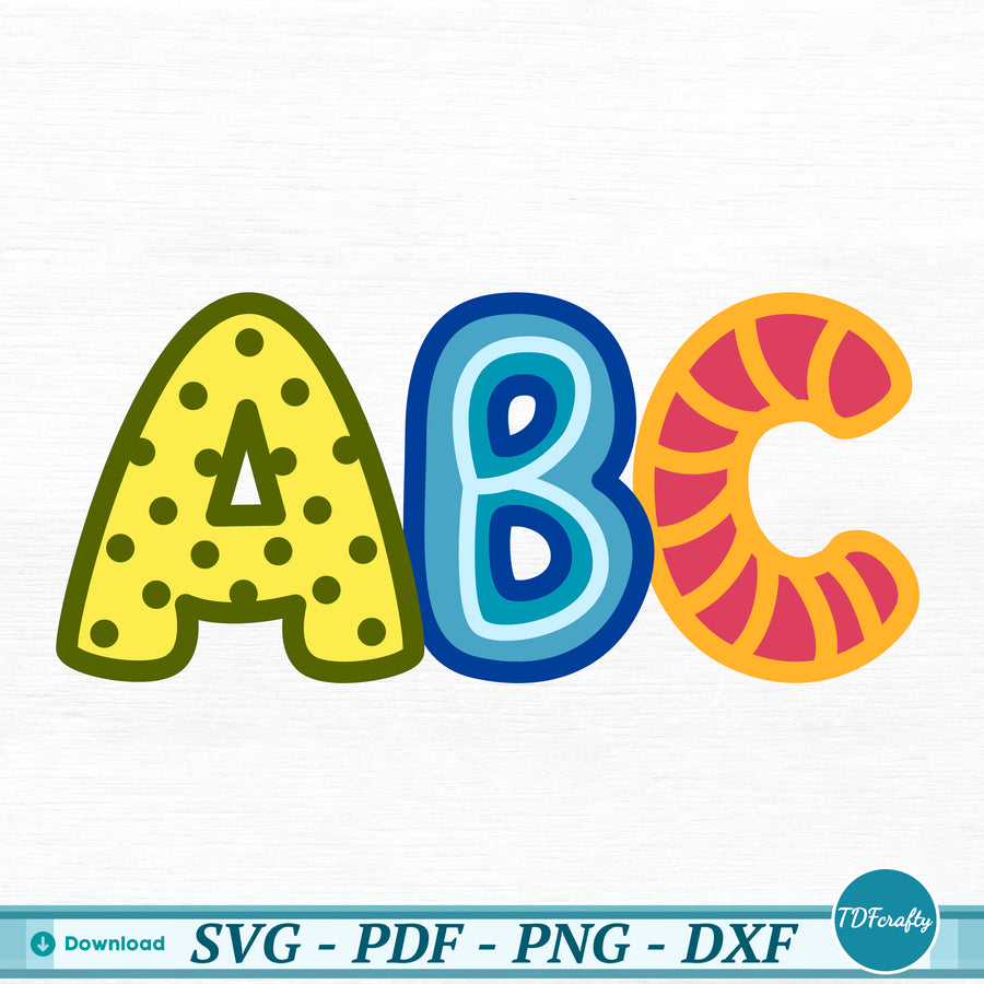 the letters are colorful and have different shapes