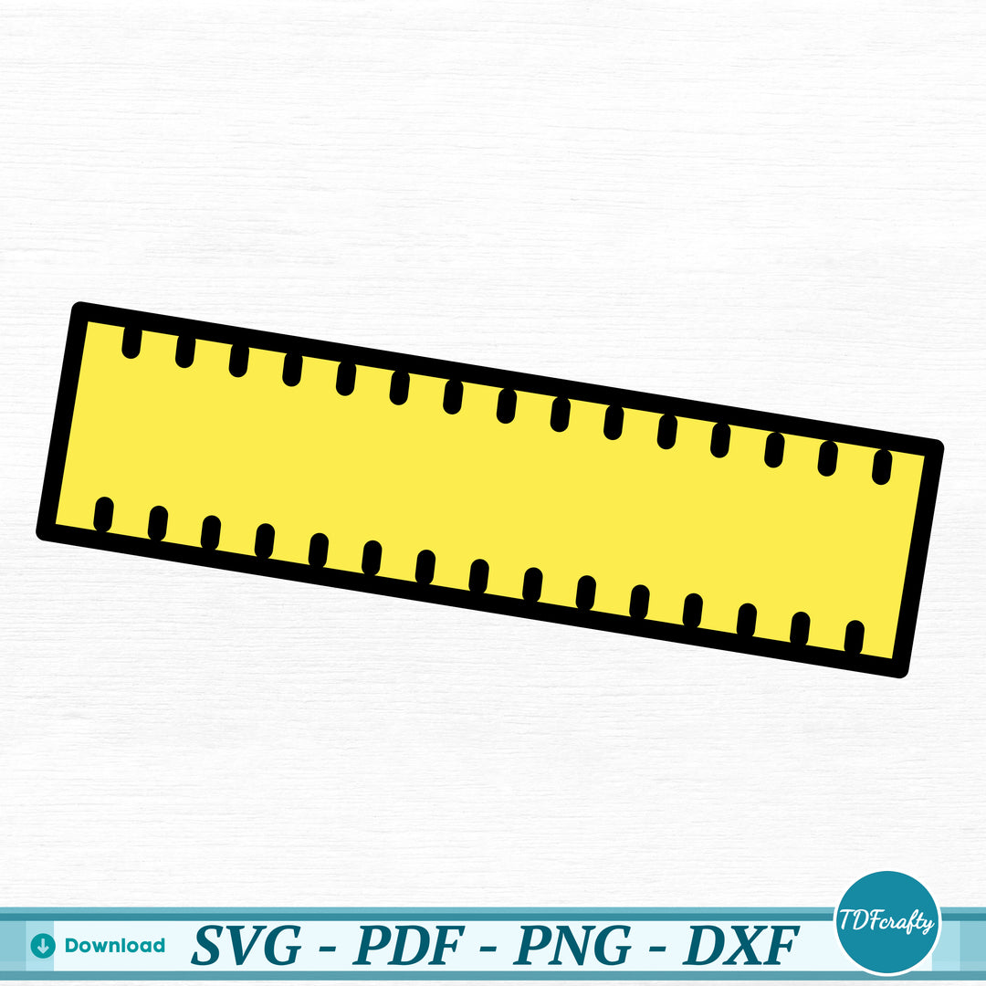 a drawing of a yellow ruler on a white background