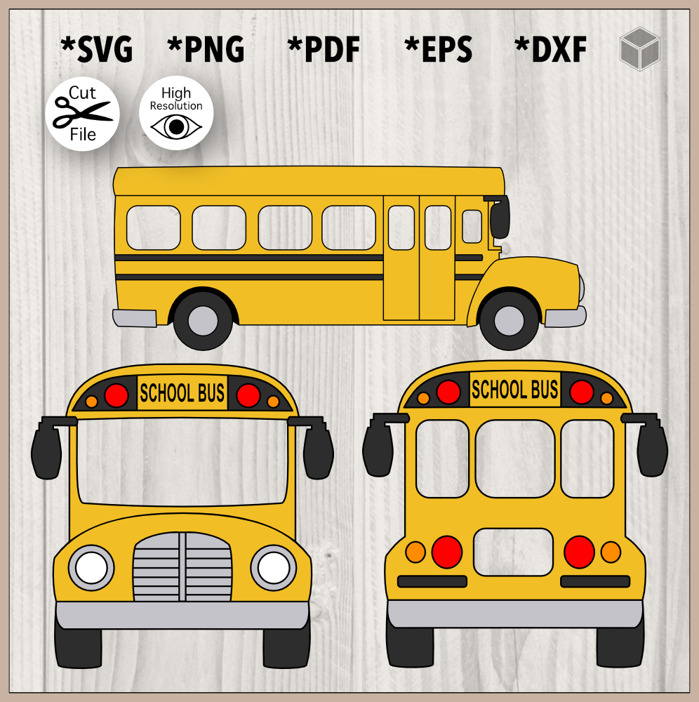 Yellow School Bus Color SVG File | The Digital Files – TDFcrafty