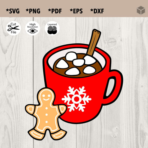 Digital Download Christmas Elf Hot Chocolate Mugs SVG Hot 